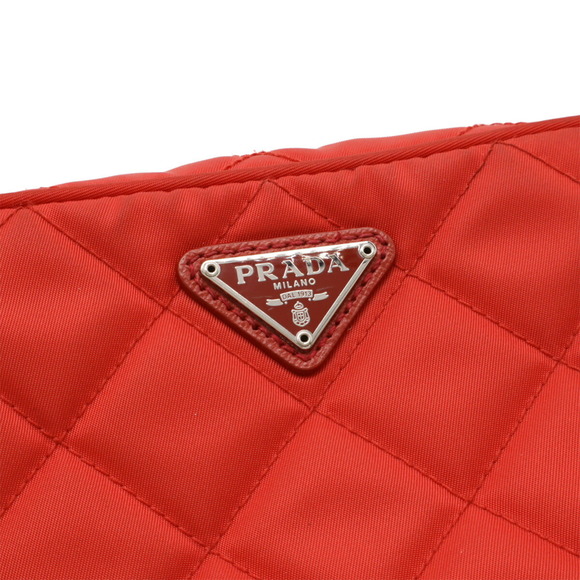 PRADA Red Leather Pochette Shoulder Bag - Picture 5 of 10